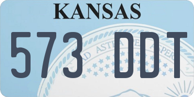 KS license plate 573DDT