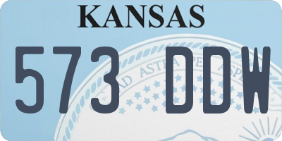 KS license plate 573DDW