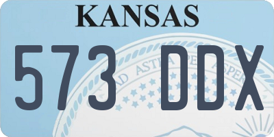KS license plate 573DDX