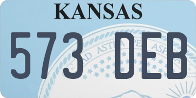 KS license plate 573DEB