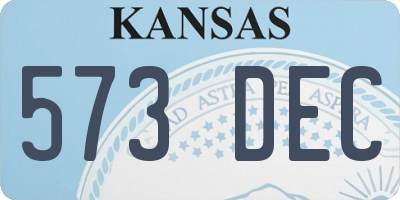 KS license plate 573DEC