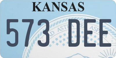 KS license plate 573DEE
