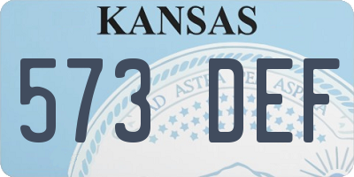 KS license plate 573DEF