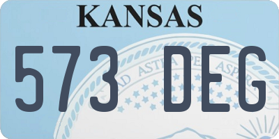 KS license plate 573DEG