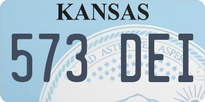 KS license plate 573DEI