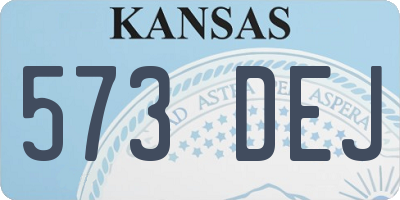 KS license plate 573DEJ