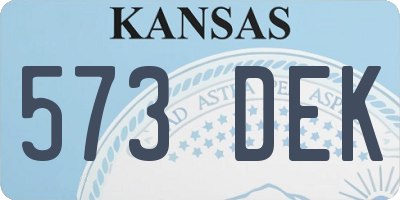 KS license plate 573DEK