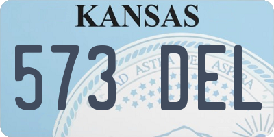 KS license plate 573DEL