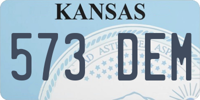 KS license plate 573DEM