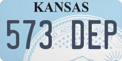 KS license plate 573DEP
