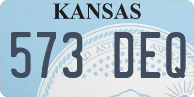 KS license plate 573DEQ