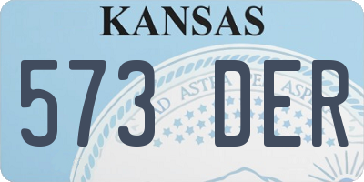 KS license plate 573DER