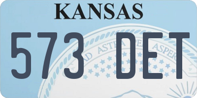 KS license plate 573DET