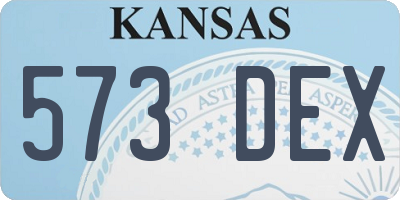 KS license plate 573DEX
