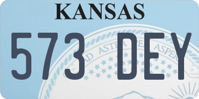 KS license plate 573DEY