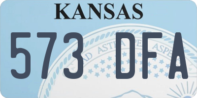 KS license plate 573DFA