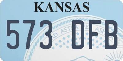 KS license plate 573DFB