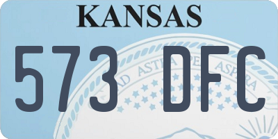 KS license plate 573DFC