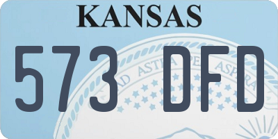 KS license plate 573DFD
