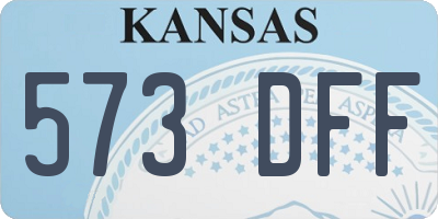 KS license plate 573DFF
