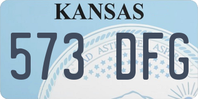KS license plate 573DFG