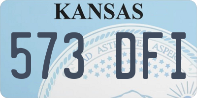 KS license plate 573DFI