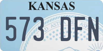 KS license plate 573DFN