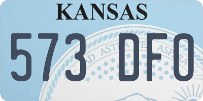 KS license plate 573DFO