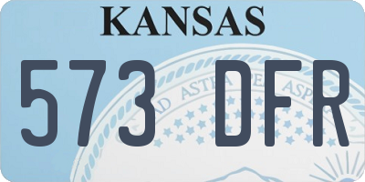 KS license plate 573DFR