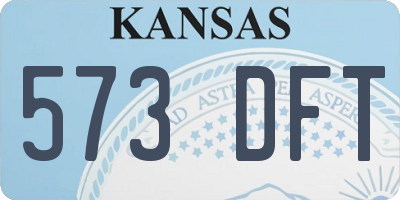 KS license plate 573DFT