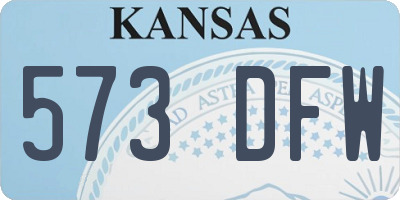 KS license plate 573DFW