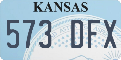 KS license plate 573DFX