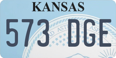 KS license plate 573DGE