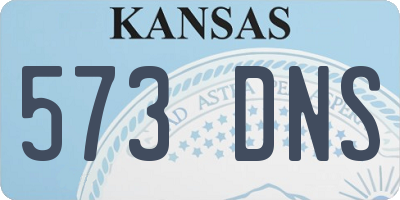 KS license plate 573DNS