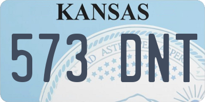 KS license plate 573DNT