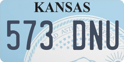 KS license plate 573DNU