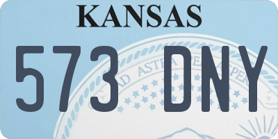 KS license plate 573DNY