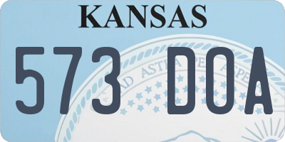 KS license plate 573DOA