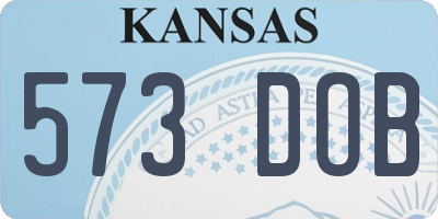 KS license plate 573DOB
