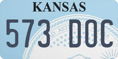 KS license plate 573DOC
