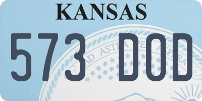 KS license plate 573DOD