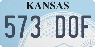 KS license plate 573DOF