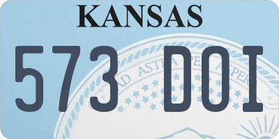 KS license plate 573DOI