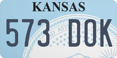 KS license plate 573DOK