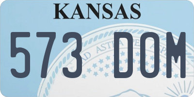 KS license plate 573DOM