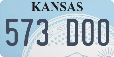 KS license plate 573DOO