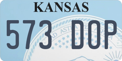 KS license plate 573DOP
