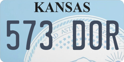 KS license plate 573DOR