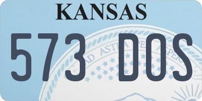 KS license plate 573DOS