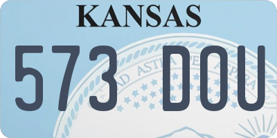 KS license plate 573DOU